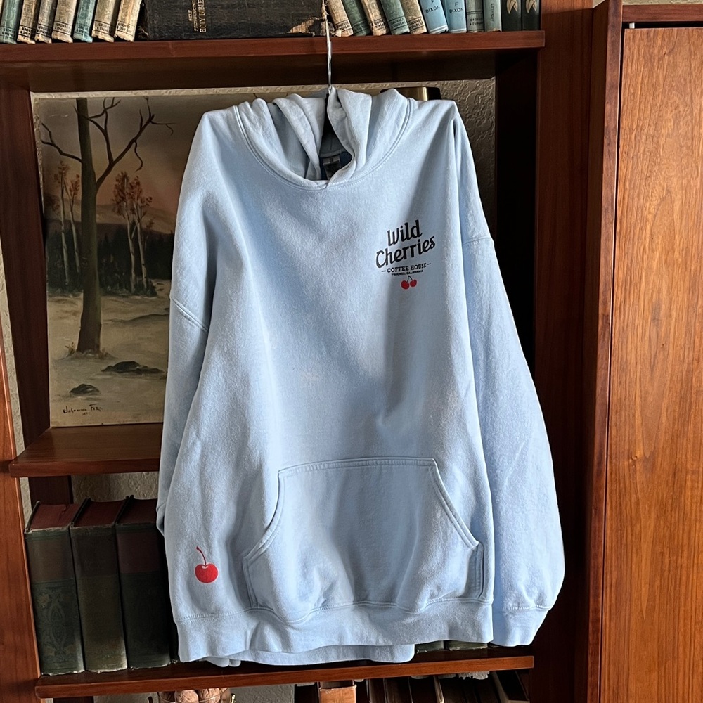 Gildan Light Blue Hoodie with Cherry Design